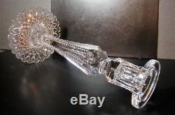 Tall American Brilliant Cut Glass Crystal Candle Holder