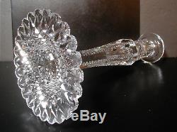 Tall American Brilliant Cut Glass Crystal Candle Holder