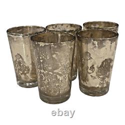 Tall Flash Mercury Glass Candle Holder Votive Set of 5 Owned by Martha Stewart