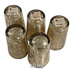 Tall Flash Mercury Glass Candle Holder Votive Set of 5 Owned by Martha Stewart