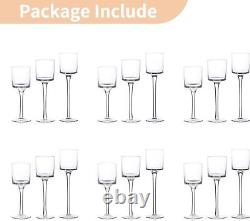 Tall Glass Pillar Candle Holder 30 Pcs Tea Light Candle Holder Set for Table