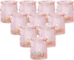 Tea Light Holder, Vintage Pink Glass Tealight Candle Holders, Perfect Favors Dec