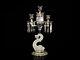 Three Light Baccarat Style Crystal Candelabra/candle Holder. 20 1/4 Height