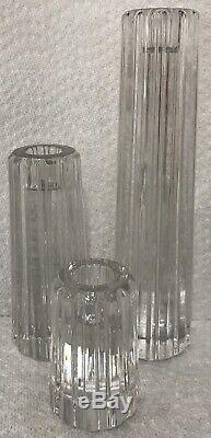 Tiffany & Co Crystal Candlesticks Candle Holders Set of 3 Atlas 8 5 & 3