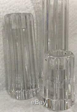 Tiffany & Co Crystal Candlesticks Candle Holders Set of 3 Atlas 8 5 & 3