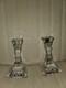 Tiffany & Co Crystal Glass Square Candlesticks Square Base Set 2