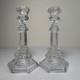 Tiffany Co Crystal Octagon Taper Candle Holders Pair Elegant Home Decor