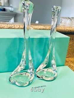 Tiffany & Co. Elsa Peretti heart&bone Crystal Candlesticks