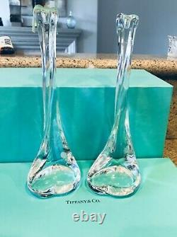 Tiffany & Co. Elsa Peretti heart&bone Crystal Candlesticks