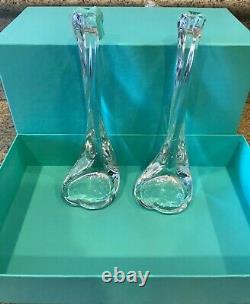 Tiffany & Co. Elsa Peretti heart&bone Crystal Candlesticks