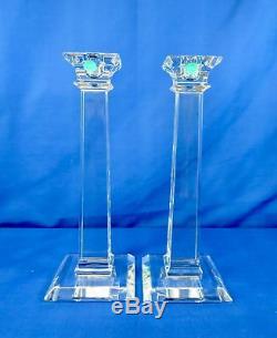 Tiffany & Co. Lead Crystal Candlesticks with Tiffany Box 9.75H