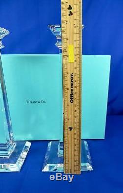 Tiffany & Co. Lead Crystal Candlesticks with Tiffany Box 9.75H