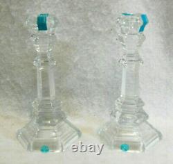 Tiffany & Co Plymouth 8 Tall Crystal Candlesticks 1 Pair New S9657