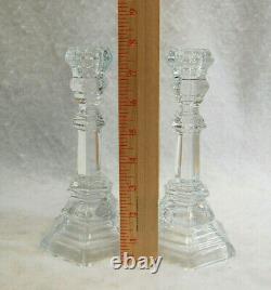 Tiffany & Co Plymouth 8 Tall Crystal Candlesticks 1 Pair New S9657
