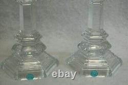 Tiffany & Co Plymouth 8 Tall Crystal Candlesticks 1 Pair New S9657