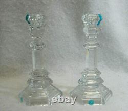 Tiffany & Co Plymouth 8 Tall Crystal Candlesticks 1 Pair New S9657