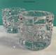 Tiffany & Co Rock Cut Crystal Votive Candle Holder Set Of 2