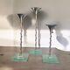 Tony Evans Signed Mixed Metal And Fused Glass Art Candlestick Holders