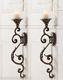 Tuscan Scroll & Leaf Wall Sconce Candleholder Hurricane Candle Holder Set Of 2