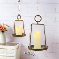 Twakutwaku 9 6 Wide Modern Farmhouse Metal Hurricane Candle Holder Handmade