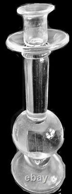 Two Glass Candlesticks Style Simon Pearce Hartland Handblown Candle Holders 12