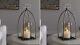 Two Riad Farmhouse Inspired Xl 16 Aged Metal Textured Glass Candle Holders