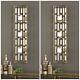 Two Xxl 38 Modern Gold Metal Accented Mirrors Wall Sconce Candle Holders