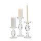Two's Company High-glass Set Of 3 Pedestal Candleholders In 3 Sizes