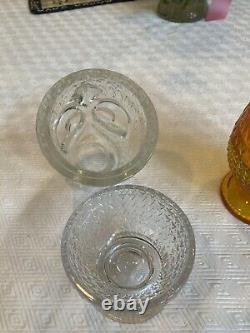 UTRA RARE Viking GLASS OWL FAIRY LIGHT Clear CRYSTAL Color 1960s Candle