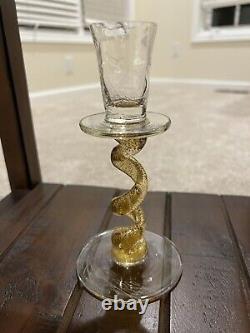 Union Street spiral gold speckled candle holder set of 3