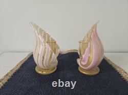 Unique Antique Murano Fratelli Toso Glass Candle Holders