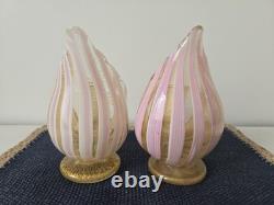 Unique Antique Murano Fratelli Toso Glass Candle Holders