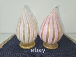 Unique Antique Murano Fratelli Toso Glass Candle Holders