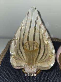 Unique Antique Murano Fratelli Toso Glass Candle Holders