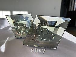 Unique Crystal Candlestick Holders Vintage Beautiful- Rare