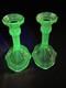 Uranium Glass Candlestick Set