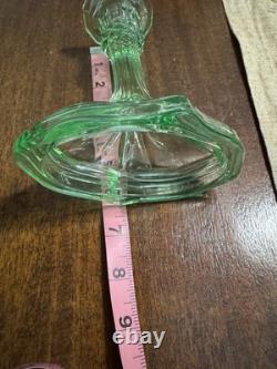 Uranium Glass Candlestick set