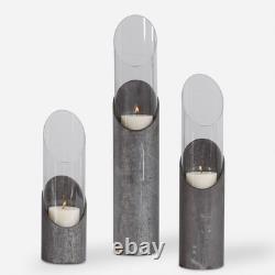 Uttermost 17518 Karter 22 inch Candle Holders (Set of 3) 4.25 inches wide by