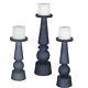 Uttermost 17779 Cassiopeia 15 Inch Candleholder (set Of 3) Midnight Blue