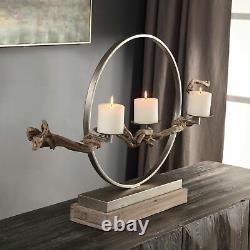 Uttermost 18577 Ameera Iron and Wood Table Votive Candle Holder Wood