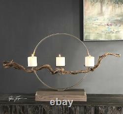 Uttermost 18577 Ameera Iron and Wood Table Votive Candle Holder Wood