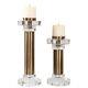 Uttermost 18645 Leslie 18.5 Inch Candleholder (set Of 2) 5.5 Inches Wide By