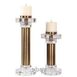 Uttermost 18645 Leslie 18.5 inch Candleholder (Set of 2) 5.5 inches wide by