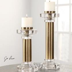 Uttermost 18645 Leslie 18.5 inch Candleholder (Set of 2) 5.5 inches wide by