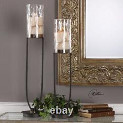 Uttermost 18835 Durga 30.5 inch Iron Work Candle Holders (Set of 2) Matte