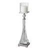 Uttermost 19852 Clear Glass And Nickel Grancona Polished Nickel Candle Holder