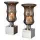 Uttermost 19998 Araby Smoked Glass Candleholders, Set Of 2