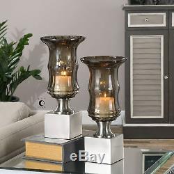 Uttermost Araby Smoked Glass Candleholders Set of 2 19998