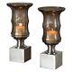 Uttermost Araby Smoked Glass Candleholders (set Of 2) Candle Holder / Lantern