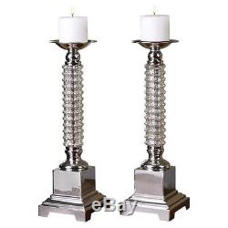 Uttermost Ardex Mercury Glass Candleholders (Set of 2) Candle Holder / Lantern